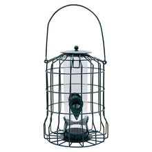 Outdoor Wild Bird Feeder Squirrel-Proof Chew-Proof Metal Hanging Seed Feeder with 4 Feeding Ports for Small Songbirds