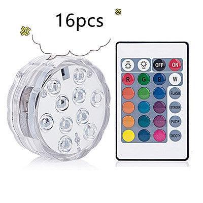 16 Colors Rgb Submersible Pool Light With Rf Remote Control - Illuminate Your Water Wonderland