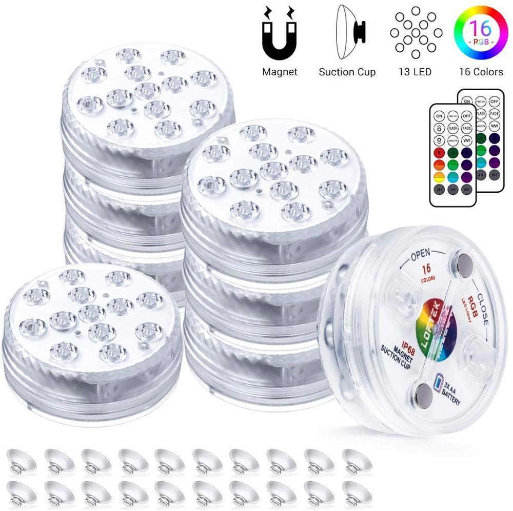 16 Colors Rgb Submersible Pool Light With Rf Remote Control - Illuminate Your Water Wonderland