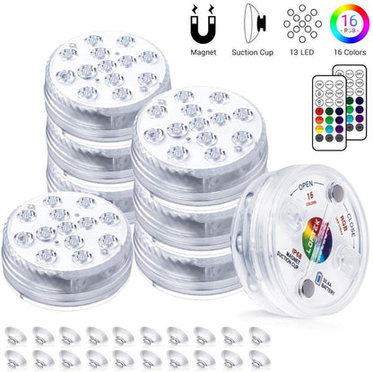 16 Colors Rgb Submersible Pool Light With Rf Remote Control - Illuminate Your Water Wonderland