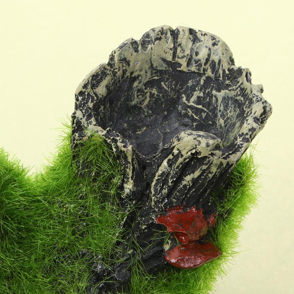 Mystic Mossy Tree Root Shrimp Pot - Lifelike Spawning Haven For Aquarium Shrimp