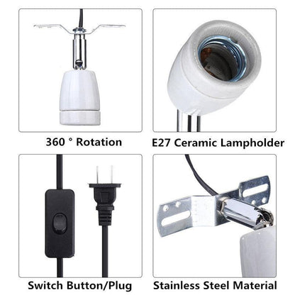 Reptile Pro 400W Ceramic Heat Lamp Holder With Rotating Base