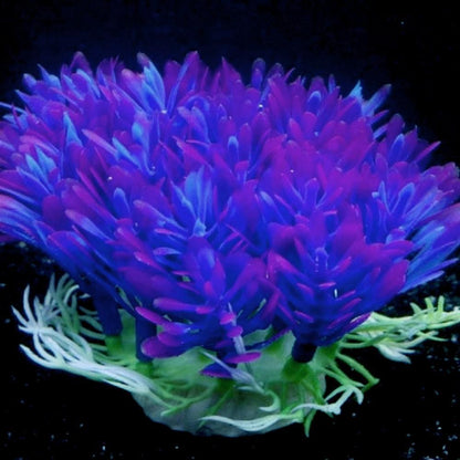 Vibrant Purple Round Grass Aquarium Decor