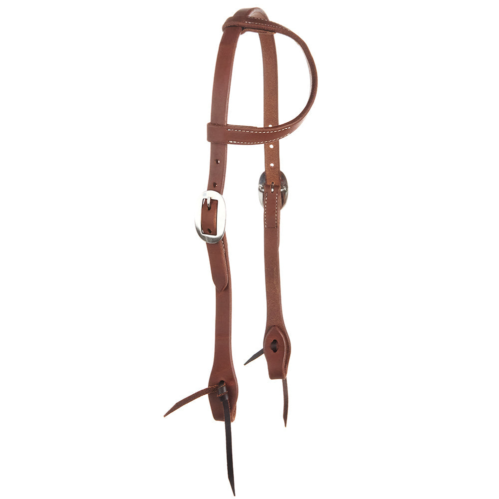 WD-SEHO2 Heavy Oiled 3 4 Harness Leather Double Buckle Single Ear Headstall