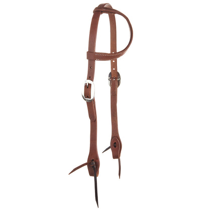 WD-SEHO2 Heavy Oiled 3 4 Harness Leather Double Buckle Single Ear Headstall