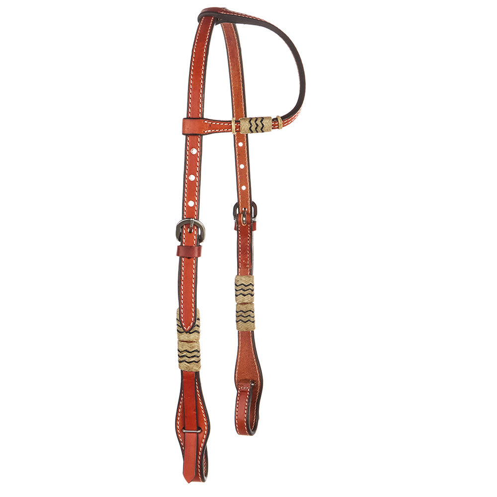 WD-SEH4 Chestnut Rawhide Quick Change Single Ear Headstall