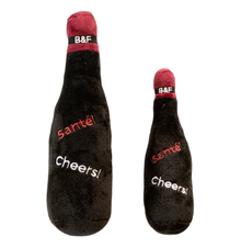 Wine Bottle Squeaky Dog Plush Toy (Bark'gundy Red Whine)
