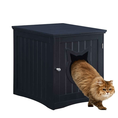 Cat House Side Table Nightstand Pet House Litter Box Enclosure