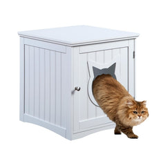 Cat House Side Table Nightstand Pet House Litter Box Enclosure