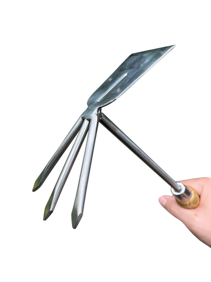 Stainless Steel Garden Cultivator Hoe (classic wood handle)
