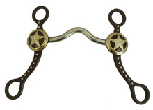 AJ Tack Texas Star Low Port Show Bit Sweet Iron Antique Brown Color Copper Inlay 5"