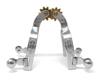 AJ Tack Youth Chrome Steel Engraved Spurs