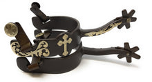 AJ Tack Ladies Antique Brown Cross Offset Spurs