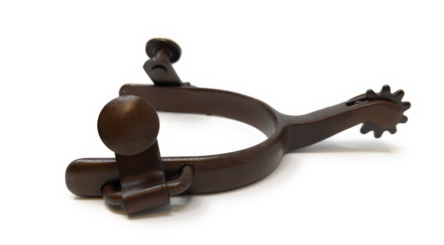 AJ Tack Youth Antique Brown Steer Head Spurs Package