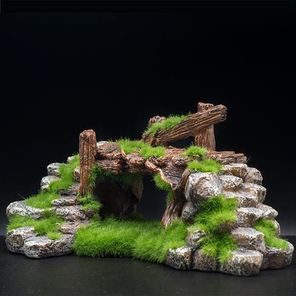 Landscape Stone Flocking Resin Aquarium Decoration