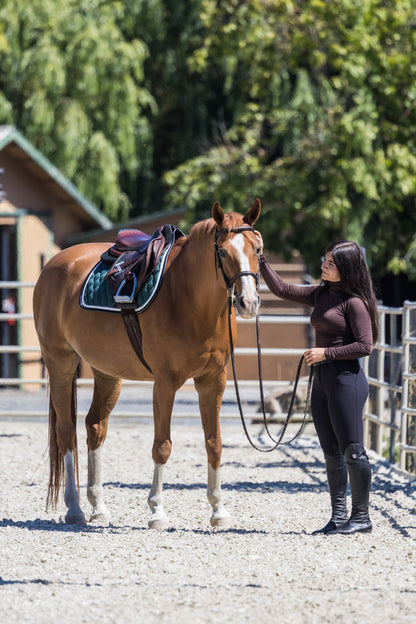 Jump Saddle Pad | Green- Black & White