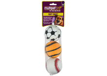 Multipet Tennis Sports Balls - Assorted Sports 3pk