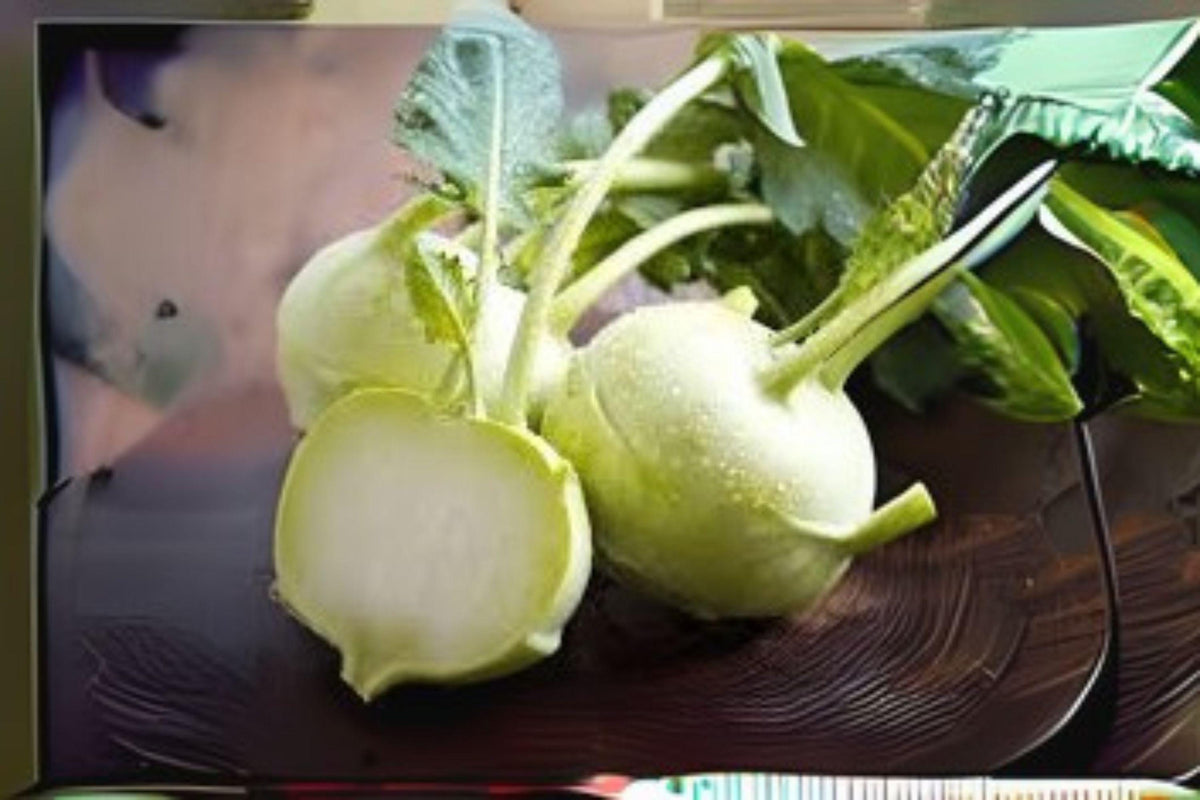 White Vienna Kohlrabi Seeds – Heirloom Brassica oleracea, Compact, White Flesh, 150 Seeds for Gardens, Containers, or Raised Beds