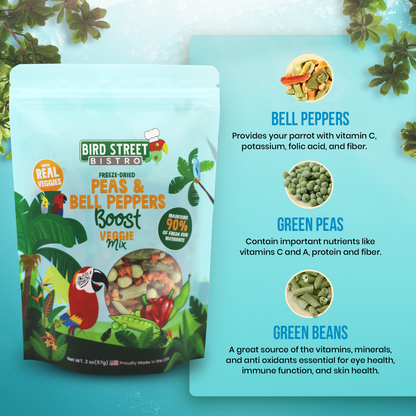 Peas Bell Peppers Boost Parrot Veggies Mix
