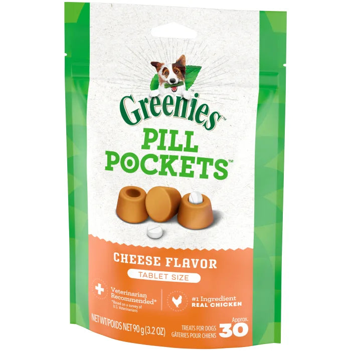 GREENIES Cheese Flavored Tablet Pill Pockets (3.2oz)