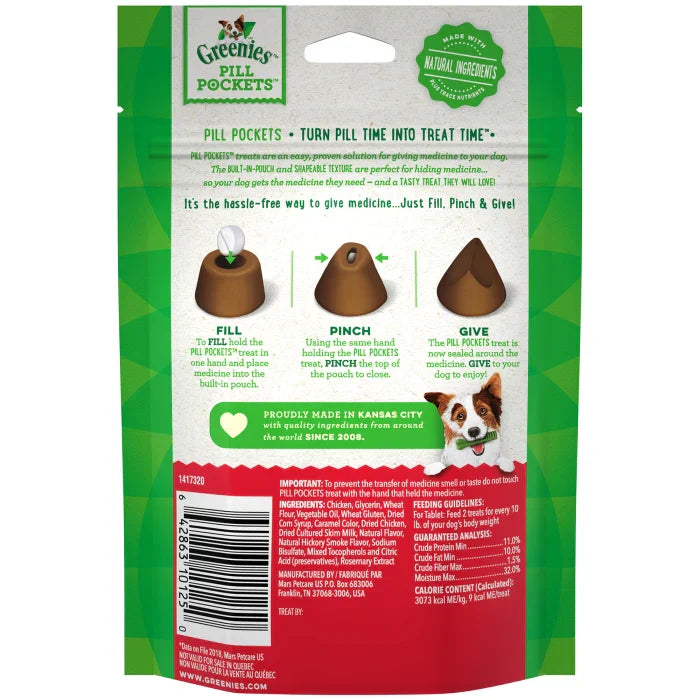 GREENIES Hickory Smoke Flavored Tablet Pill Pockets (3.2oz)