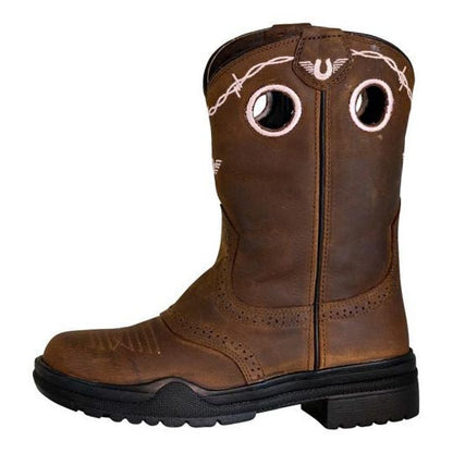 TuffRider Children Yosemite Barbed Wire Embroidered Round Toe Western Boots