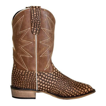 TuffRider Children Bryce Star Embroidered Printed Square Toe Western Boots
