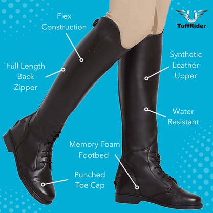 TuffRider Ladies Starter Back Zip Field Boots in Synthetic Leather