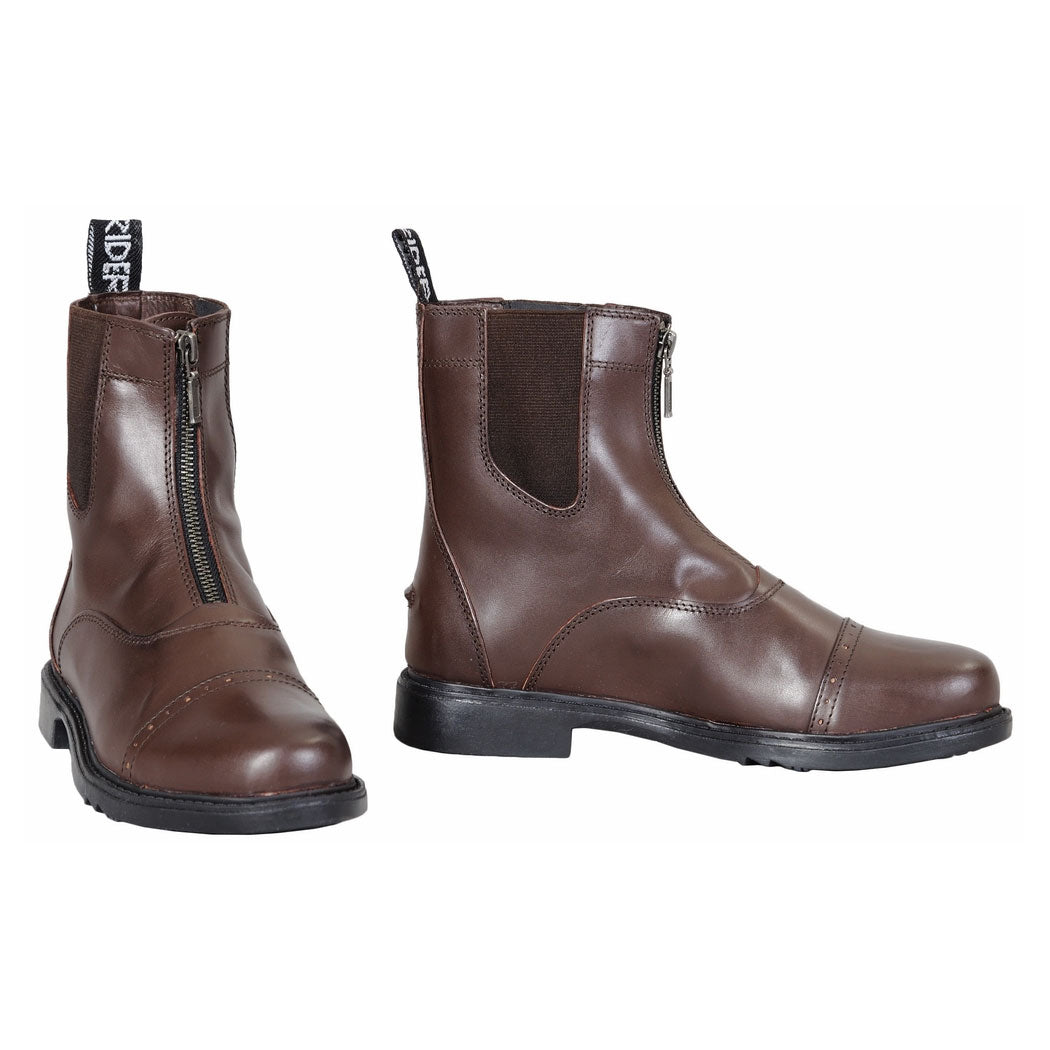 TuffRider Men's Baroque Front Zip Paddock Boots w/ Metal Zipper