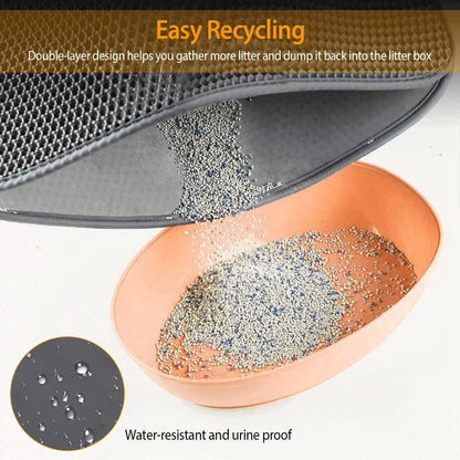 Cat Litter Mat EVA Honeycomb Double Layer Kitty Litter Trapping Carpet Urine-proof Scatter Rug Pad