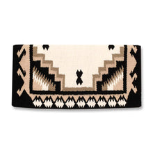 1438-4 Mayatex Haymaker Wool Blanket-38x34 BLACK CREAM SAND