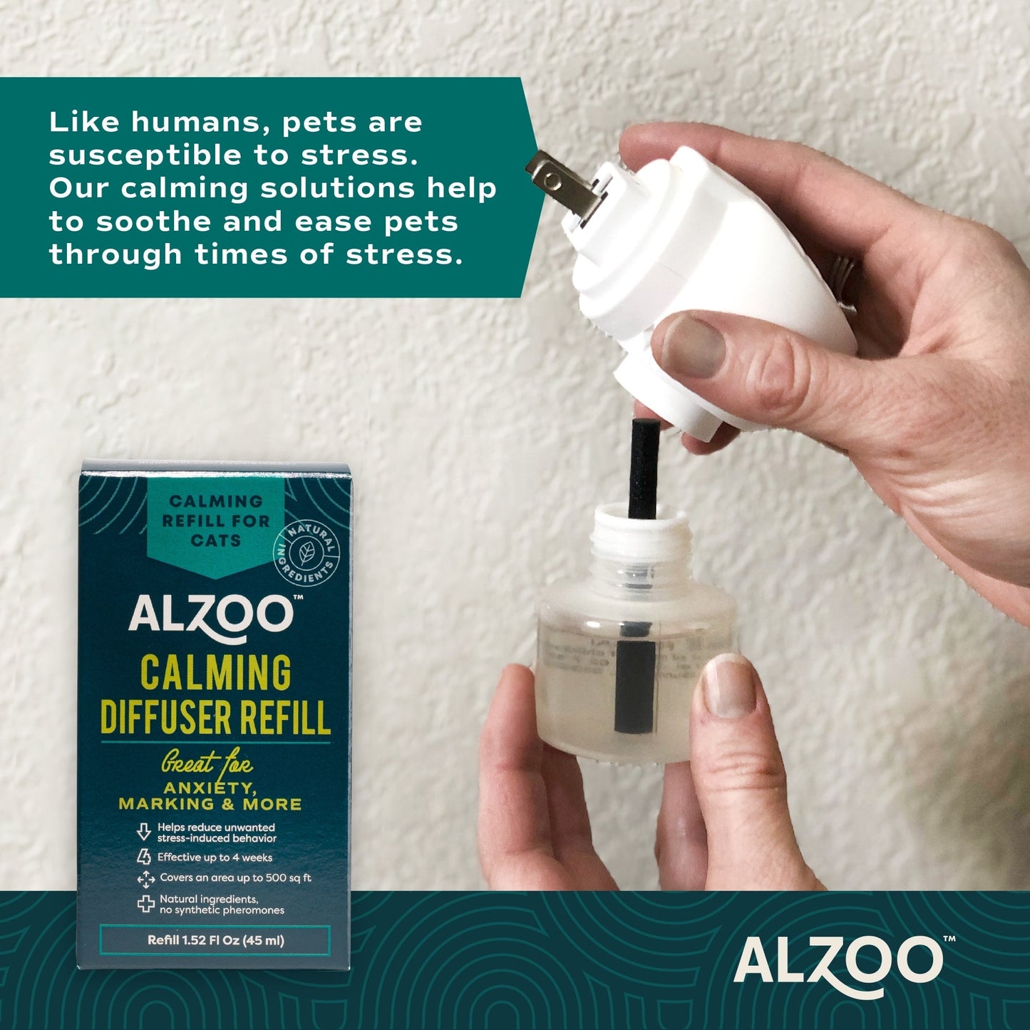 Alzoo Plant-Based Calming Diffuser Refill Cat 1.52oz.