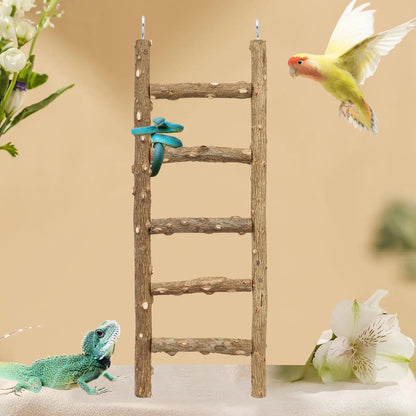 Bird Ladder Toy Natural Pepper Wood Parrot Ladder Bird Climbing Toys Bird Chewing Toys Bird Cage Accessories Suitable For Birds Parrots Parakeets Cockatiels