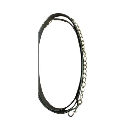 Henri de Rivel Pro Collection Leather Lead with 24" Solid Brass Chain