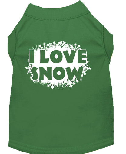 Christmas Pet Shirt, "I Love Snow"