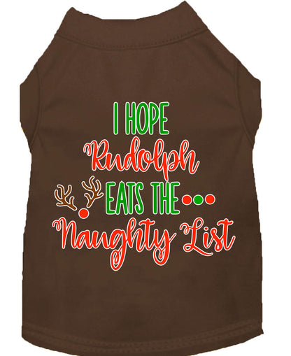 Christmas Pet Dog & Cat Shirt, "I Hope Rudolph Eats The Naughty List"