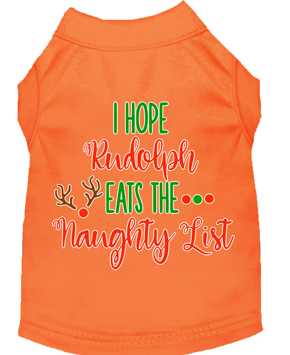 Christmas Pet Dog & Cat Shirt, "I Hope Rudolph Eats The Naughty List"