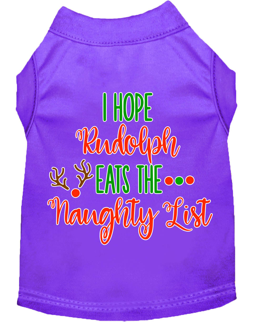 Christmas Pet Dog & Cat Shirt, "I Hope Rudolph Eats The Naughty List"