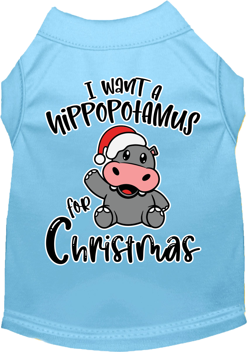 Christmas Pet Dog & Cat Shirt, "I Want A Hippopotamus For Christmas"