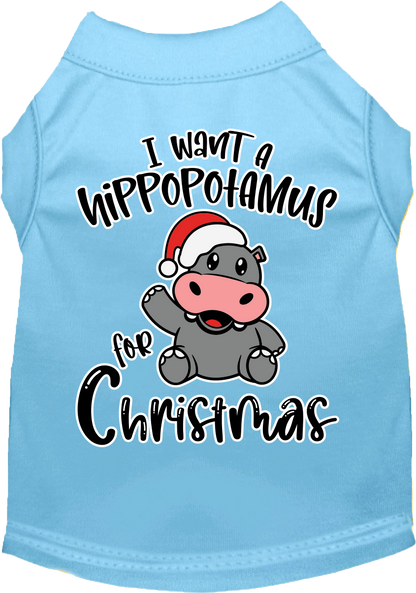 Christmas Pet Dog & Cat Shirt, "I Want A Hippopotamus For Christmas"