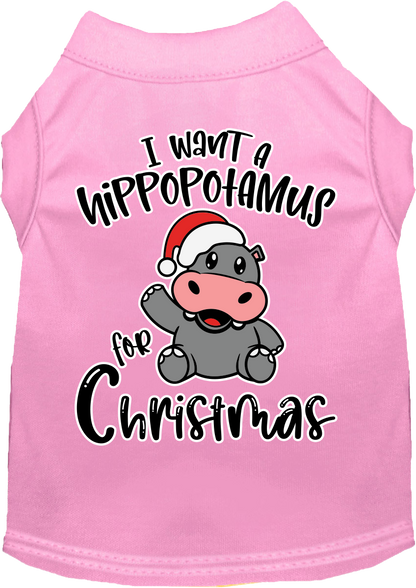 Christmas Pet Dog & Cat Shirt, "I Want A Hippopotamus For Christmas"