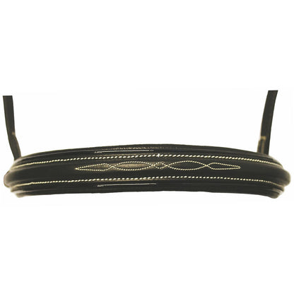 Henri de Rivel Pro Mono Crown Fancy Bridle with Patent Leather Piping and Laced Reins