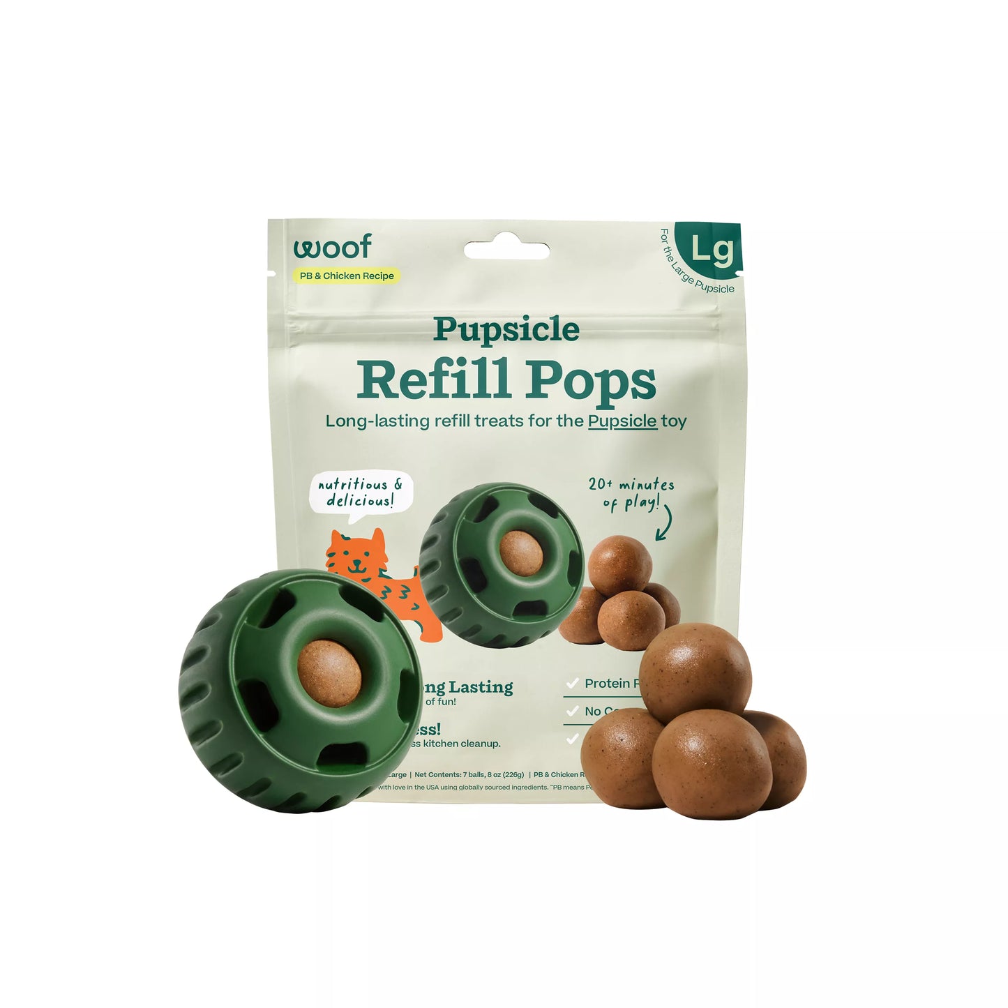 Woof Dog Chicken & Peanut Butter Pupsicle Pops Large 7Pk (8oz)