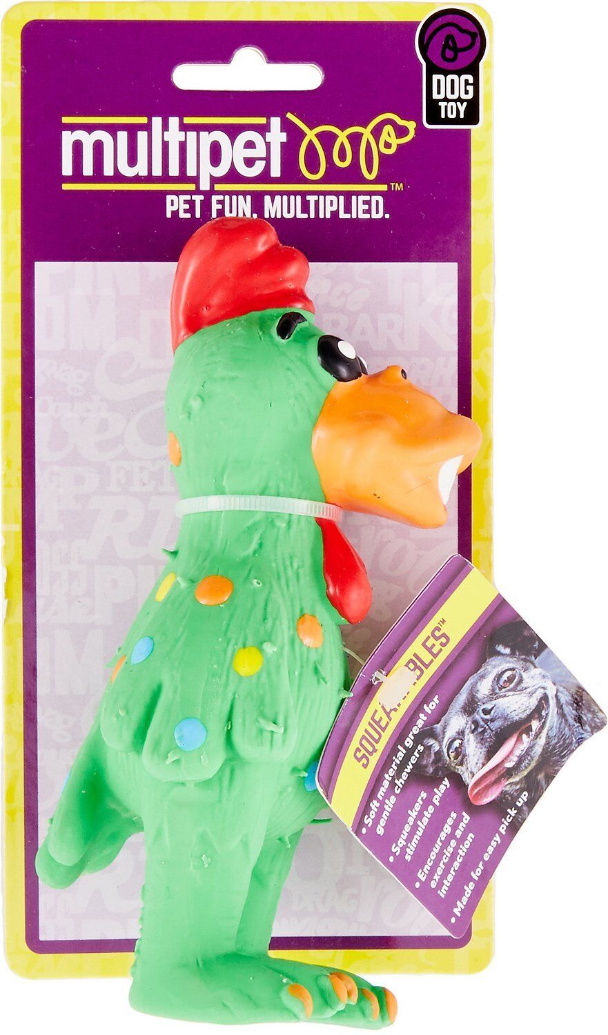 Multipet Globkens Chicken Dog Toy Assorted Mini 5.6in