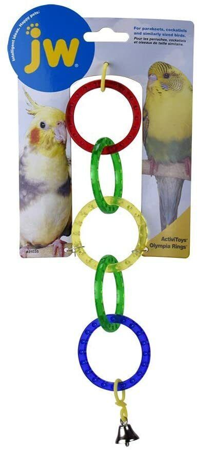 JW Pet ActiviToy Olympia Rings Bird Toy Multi-Color Small Medium