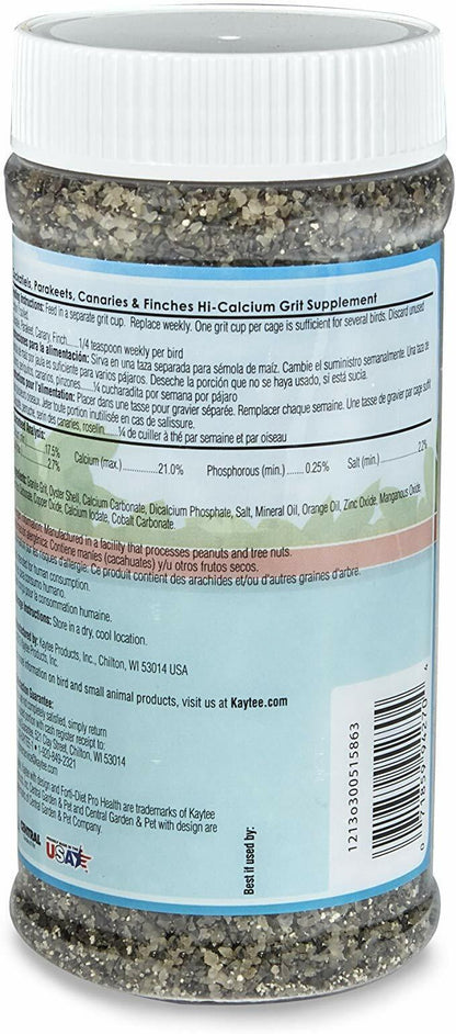 Kaytee Hi-Calcium Grit for Small Birds -- Jar 21 oz