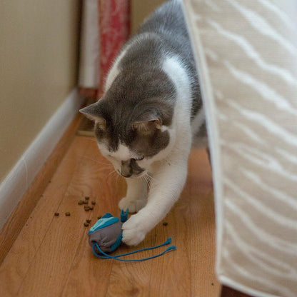 Doc and Phoebe Indoor Hunting Cat Feeder Mouse Blue; Gray 3 Pack
