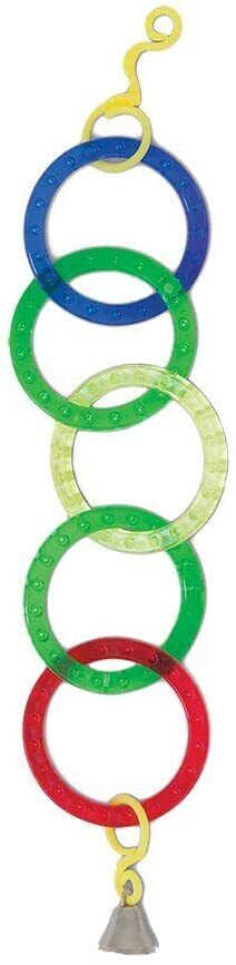 JW Pet ActiviToy Olympia Rings Bird Toy Multi-Color Small Medium