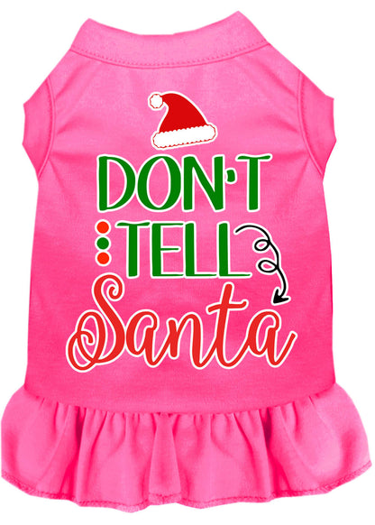 Christmas Pet Dress Screen Printed, "Don't Tell Santa"
