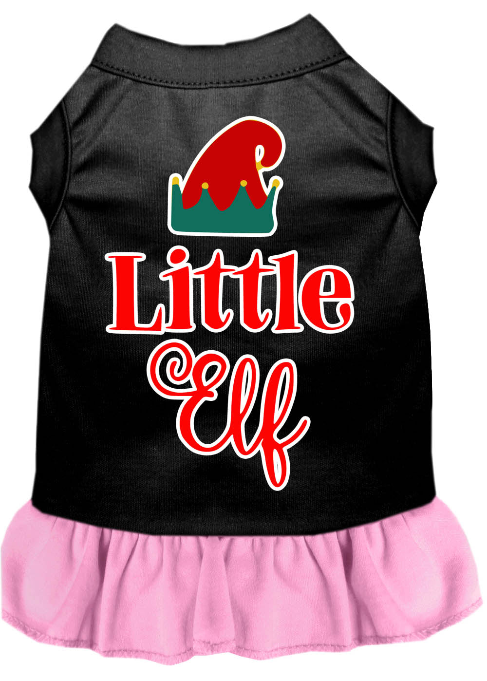 Christmas Pet Dress Screen Printed, "Little Elf"